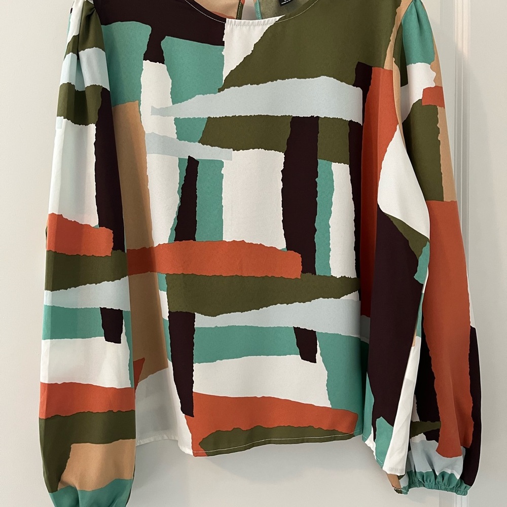 Multicolor Abstract Print Women's Top